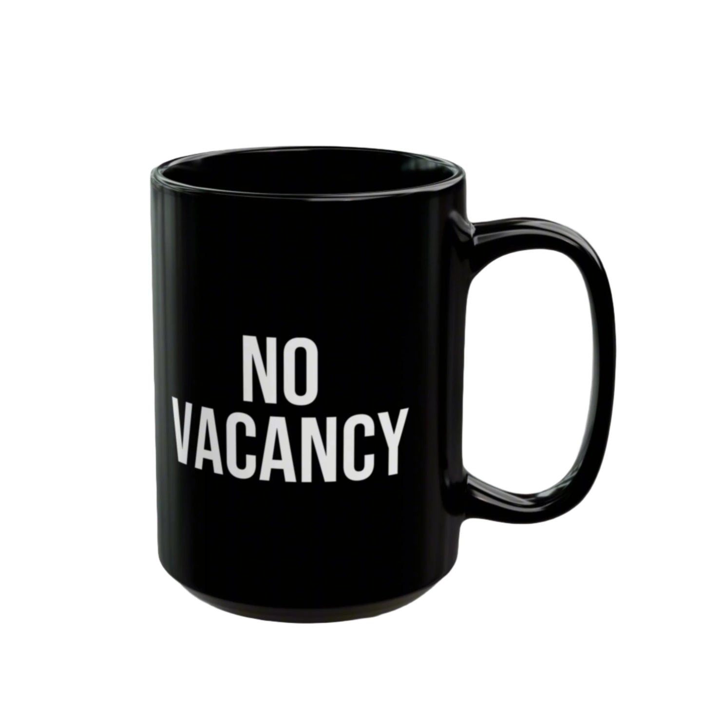 No Vacancy Black Mug