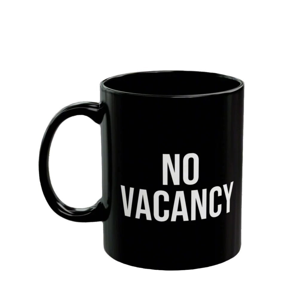 No Vacancy Black Mug